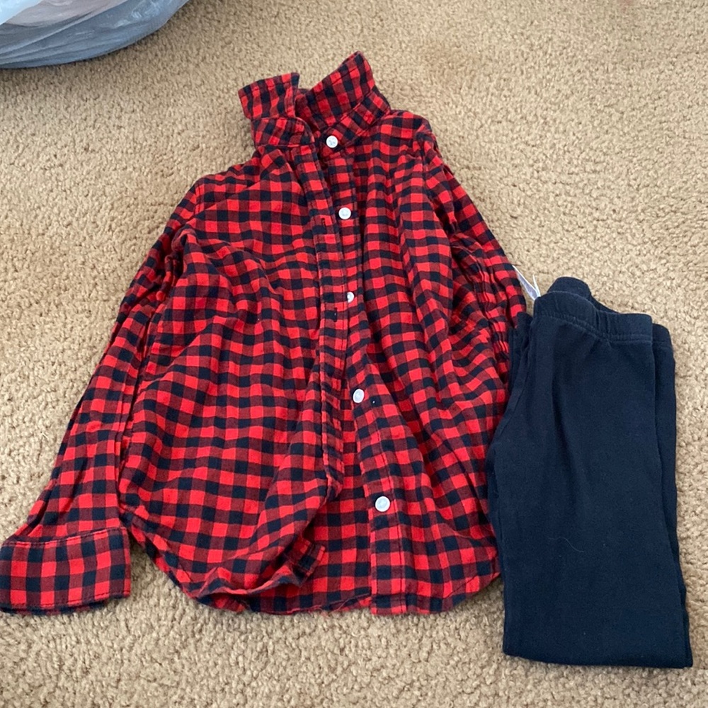 Carters little girls flannel leggings set size 6
